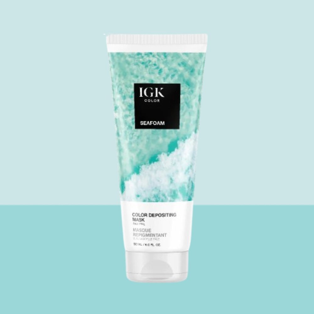 IGK Color Depositing Hair Mask, Seafoam (Pale Teal), 6 fl oz